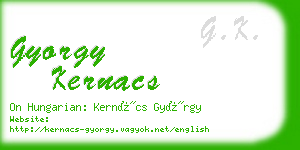 gyorgy kernacs business card